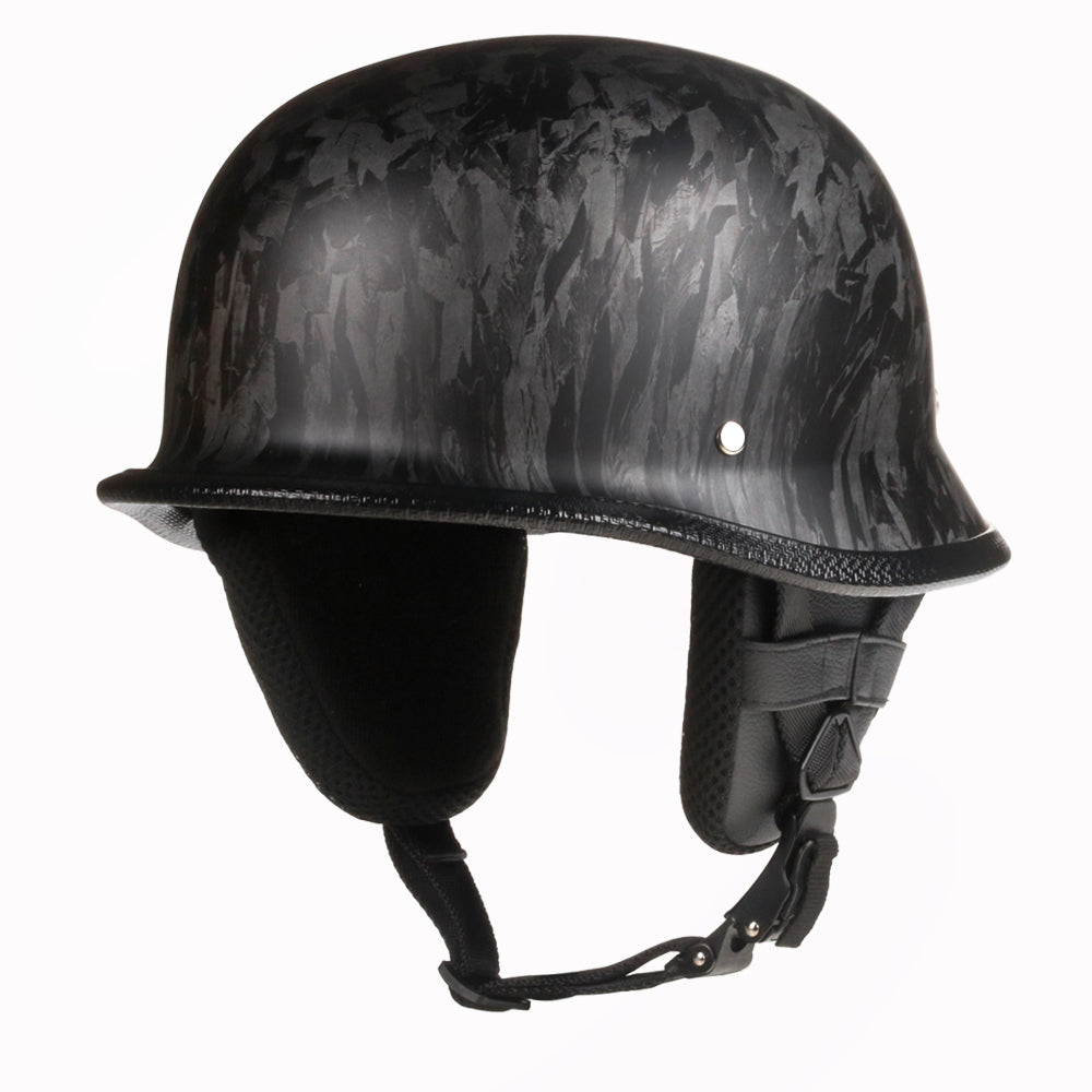 German Style Mayan Half Helmet - Forged Black