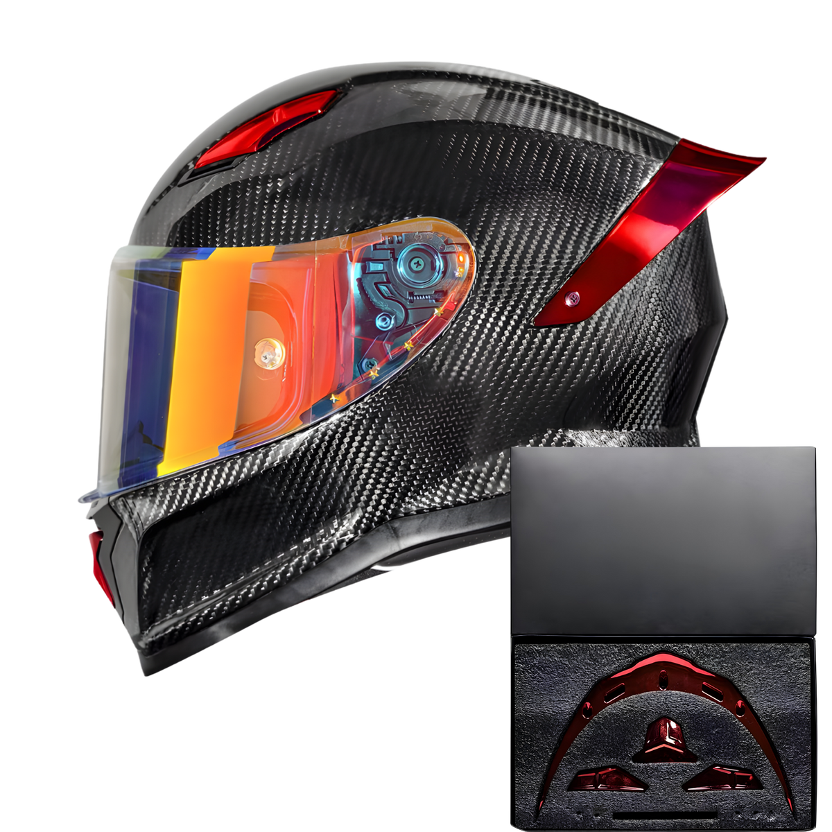 R7 Carbon Helmet Custom Accent Kit – Wing & Vents Set
