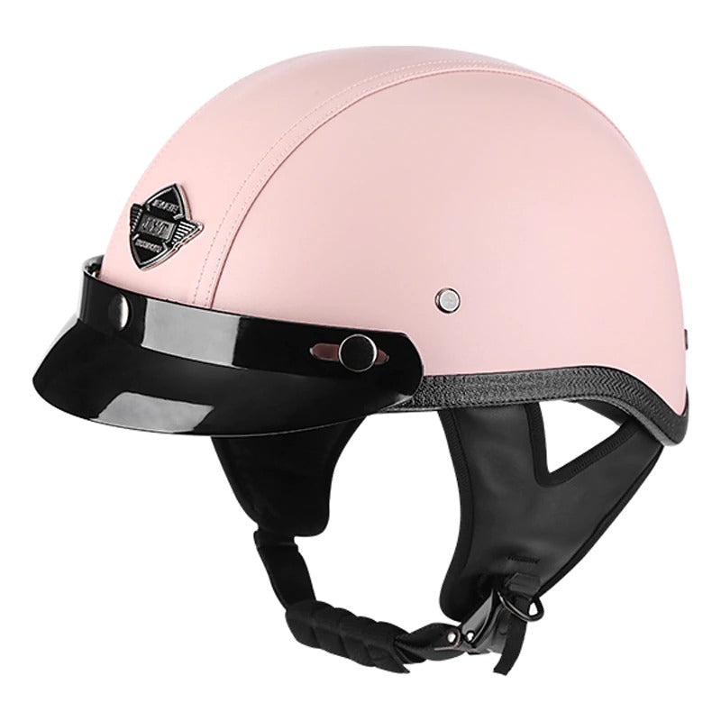 Retro Leather Half Helmet
