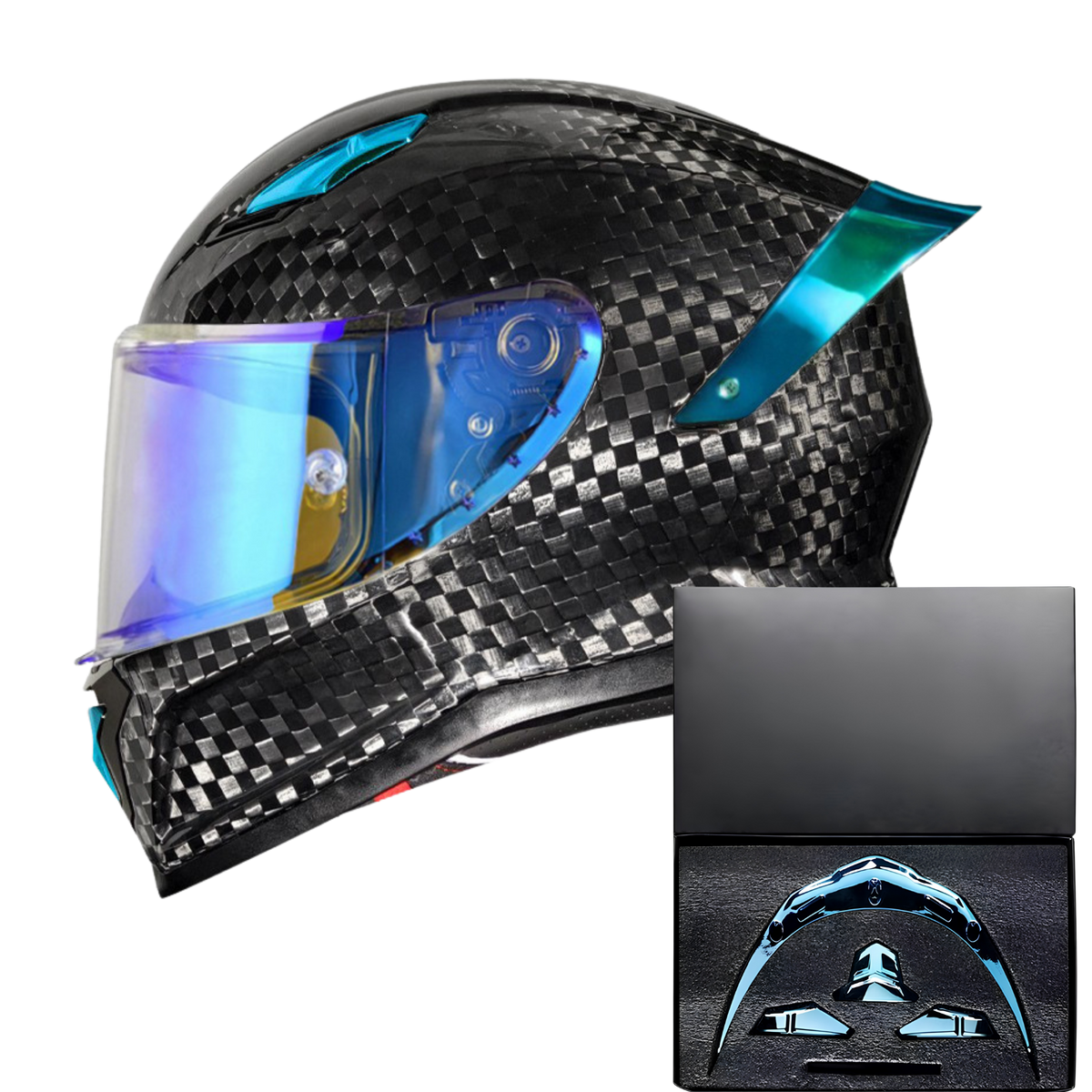 R7 Carbon Helmet Custom Accent Kit – Wing & Vents Set