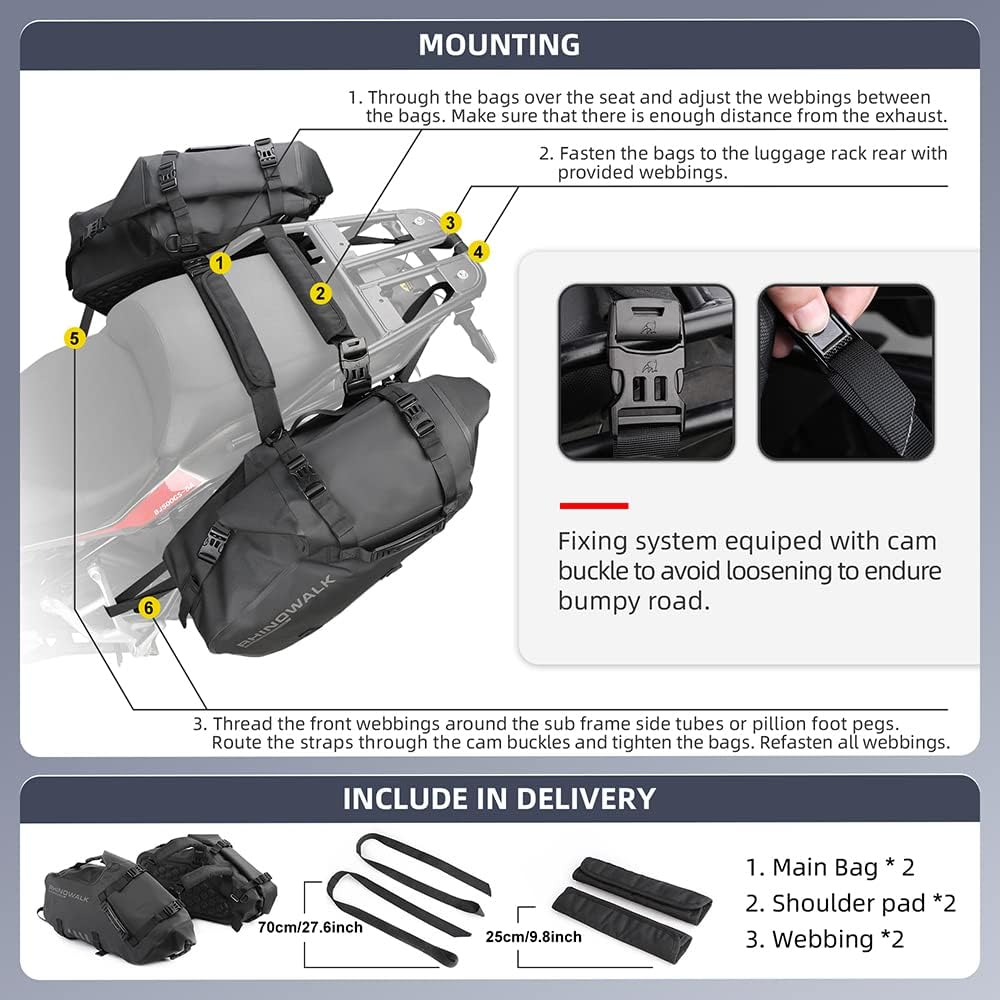 Waterproof Motorcycle Saddlebags