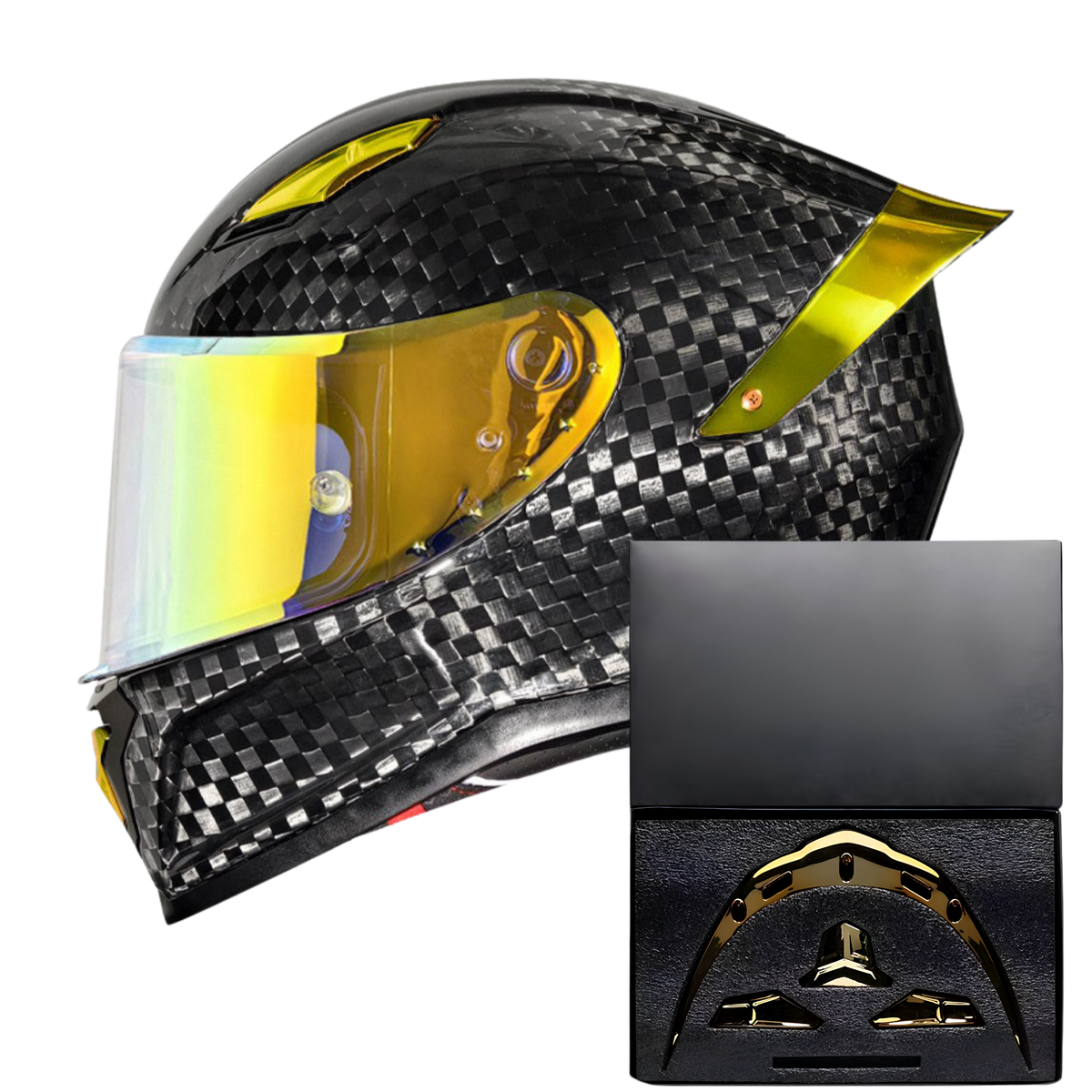 R7 Carbon Helmet Custom Accent Kit – Wing & Vents Set
