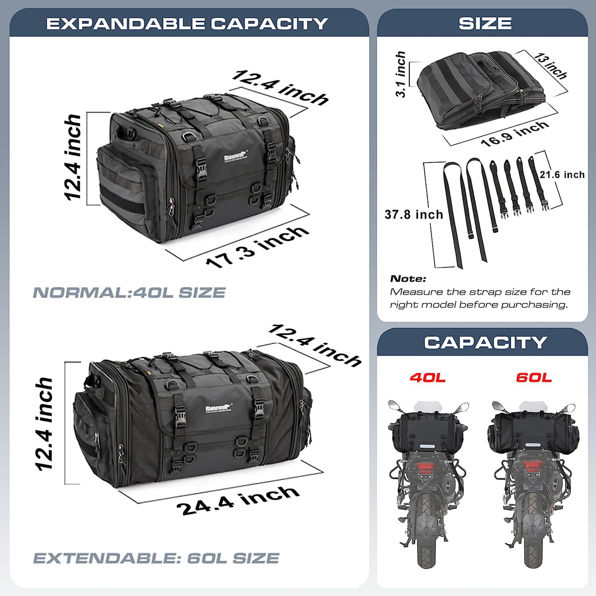 Motorcycle Expandable Storage Bag