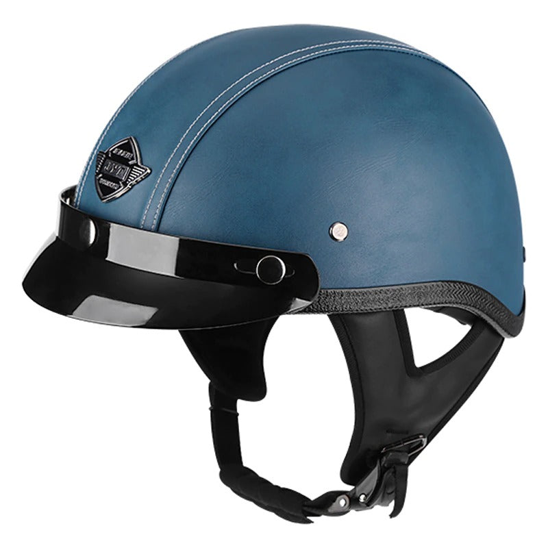 Retro Leather Half Helmet
