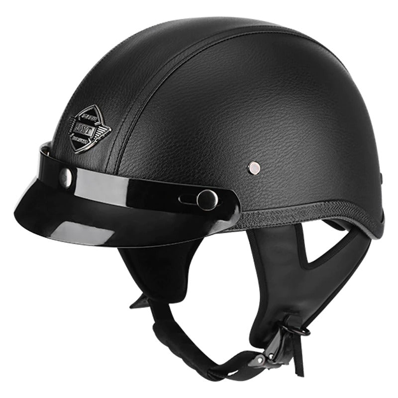 Retro Leather Half Helmet
