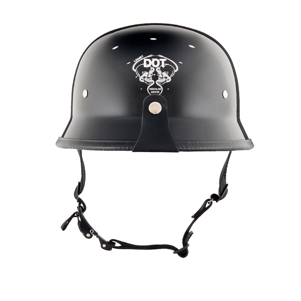 German Style Mayan Half Helmet - Gloss Black
