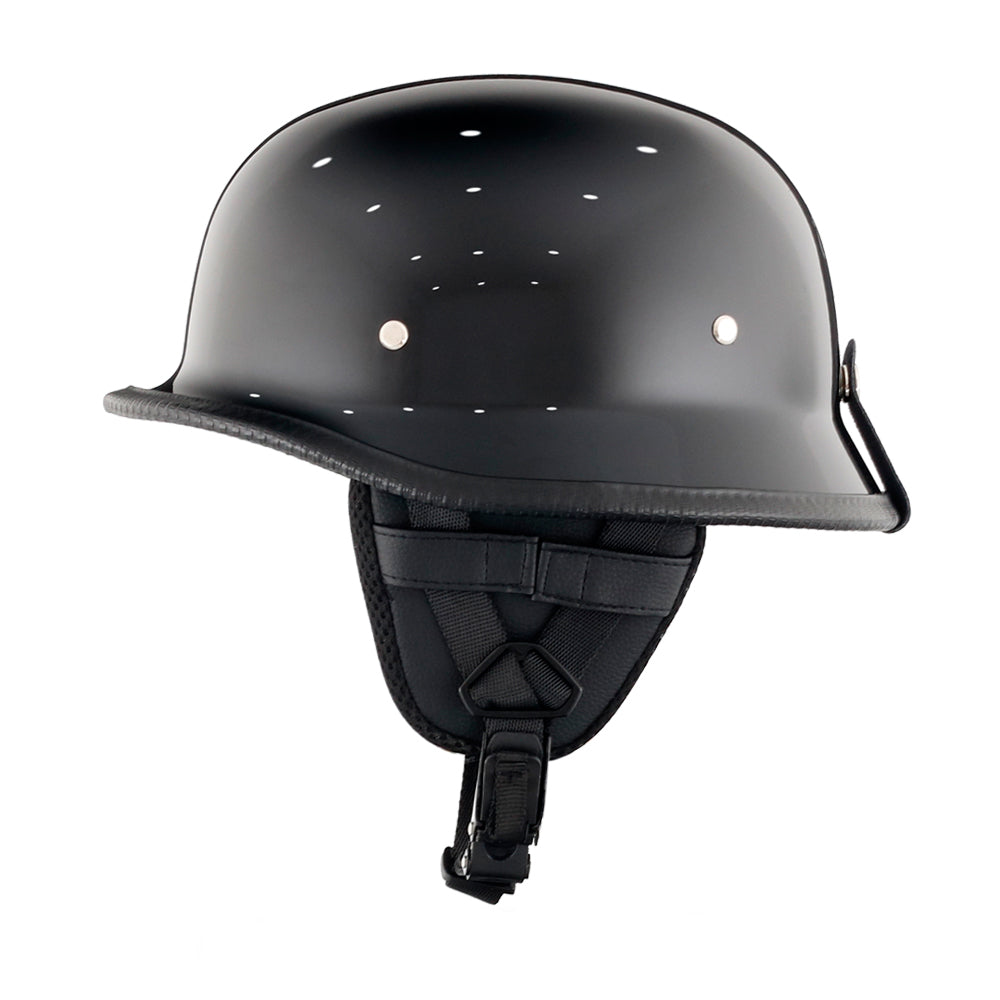 German Style Mayan Half Helmet - Gloss Black