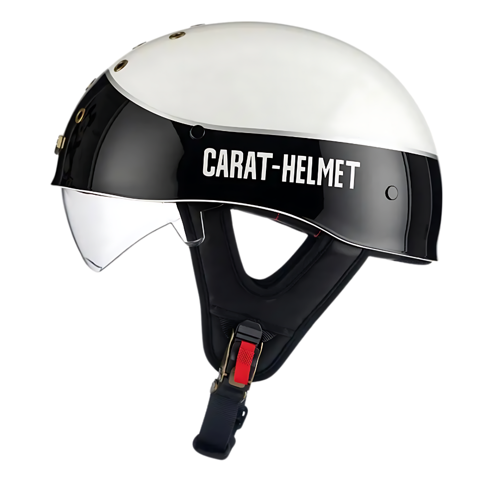 SleekShell Vintage Half Helmet with Visor