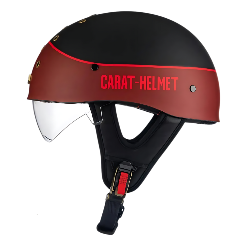 SleekShell Vintage Half Helmet with Visor