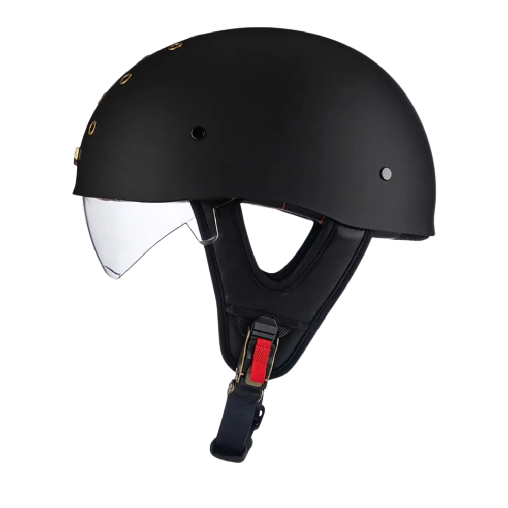 SleekShell Vintage Half Helmet with Visor
