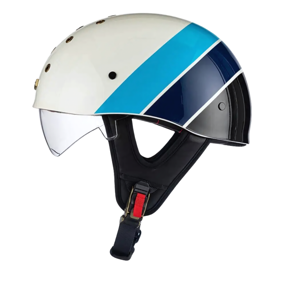 SleekShell Vintage Half Helmet with Visor