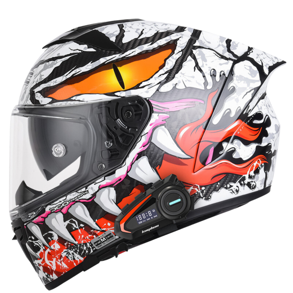 K3 Carbon Fiber Helmet - Bluetooth Headset