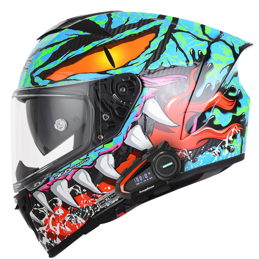 K3 Carbon Fiber Helmet - Bluetooth Headset