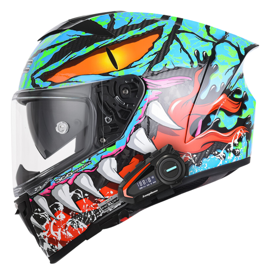 K3 Carbon Fiber Helmet - Bluetooth Headset