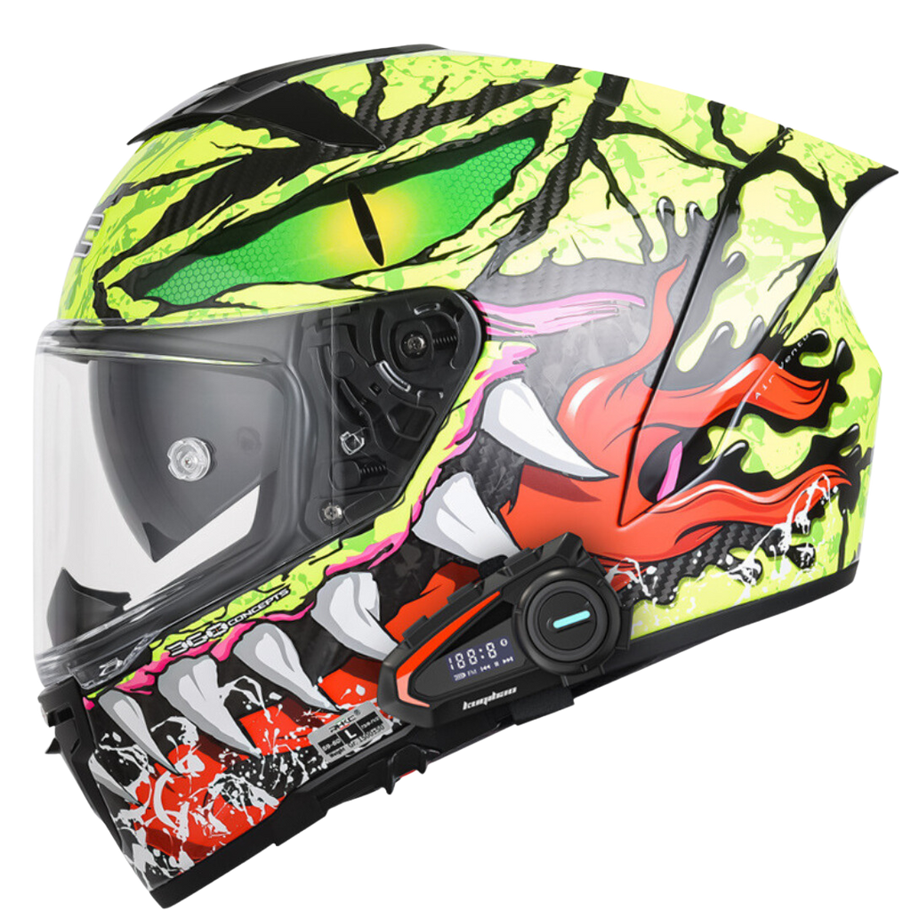 K3 Carbon Fiber Helmet - Bluetooth Headset