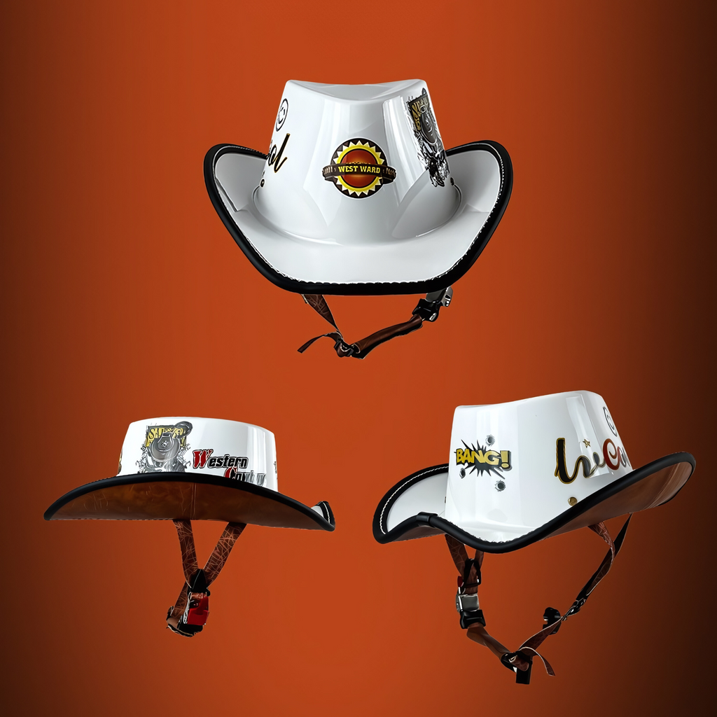 Retro Cowboy Motorcycle Half Helmet