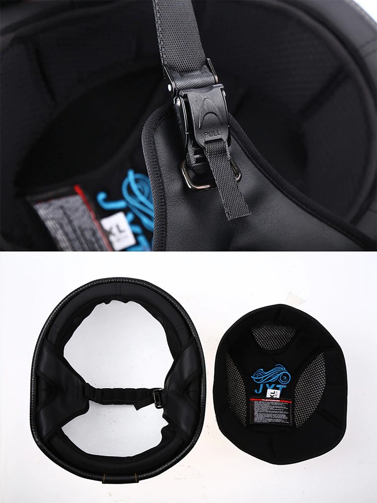 Retro Leather Half Helmet