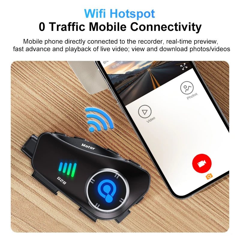 SafeRide Elite Intercom Bluetooth Camera