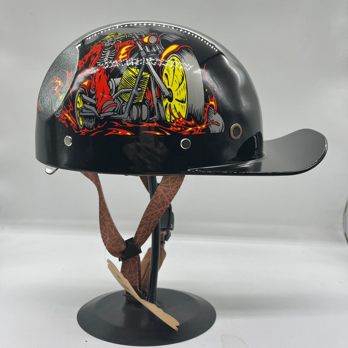 Baseball Motorcycle Helmet Built-in Visor