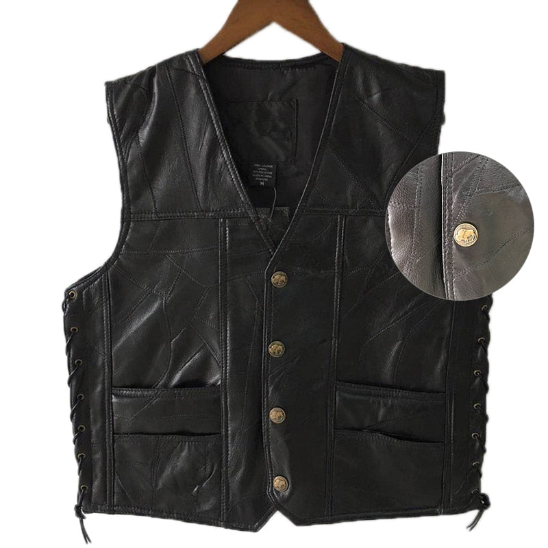 Classic Leather Biker Vest