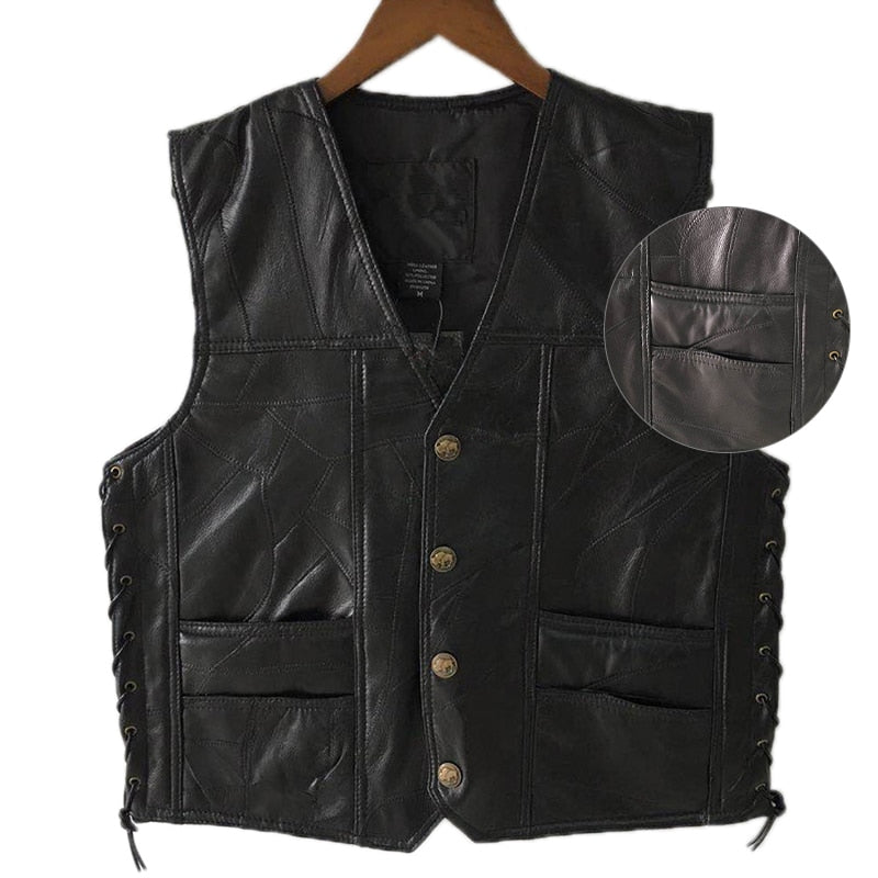 Classic Leather Biker Vest