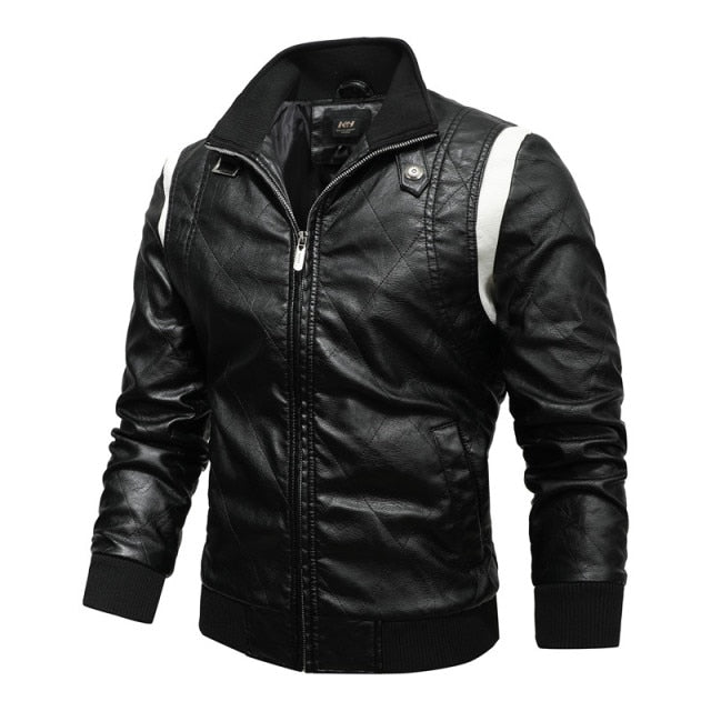 Biker Winter Jacket with Detachable Hood