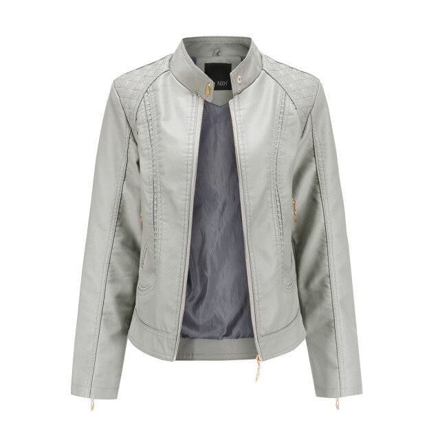Women's Faux Biker Leather Motorcycle