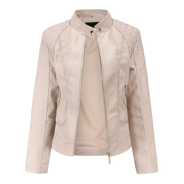 Women's Faux Biker Leather Motorcycle